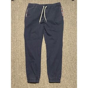 Wowie joggers pants mens size XL blue cotton stretch casual drawstrings